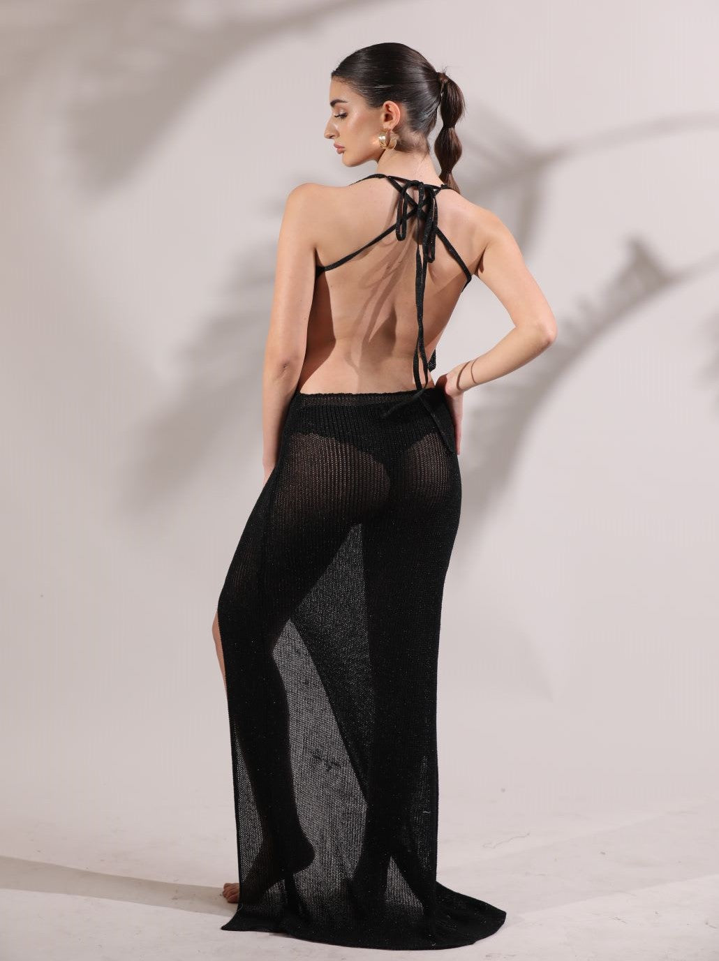 Avena Knitted Dress-Black
