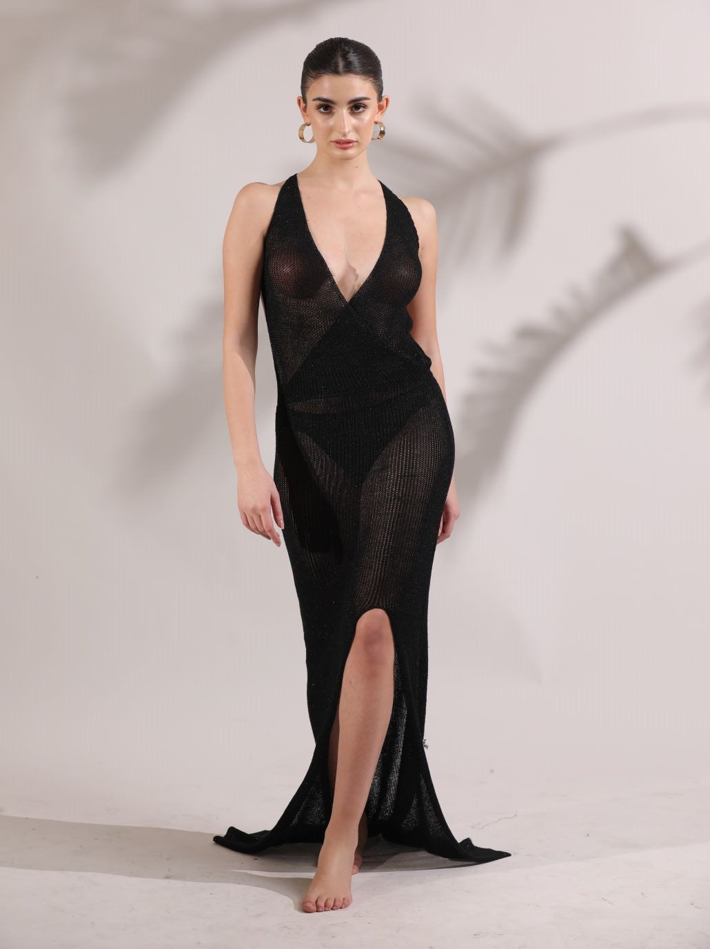 Avena Knitted Dress-Black