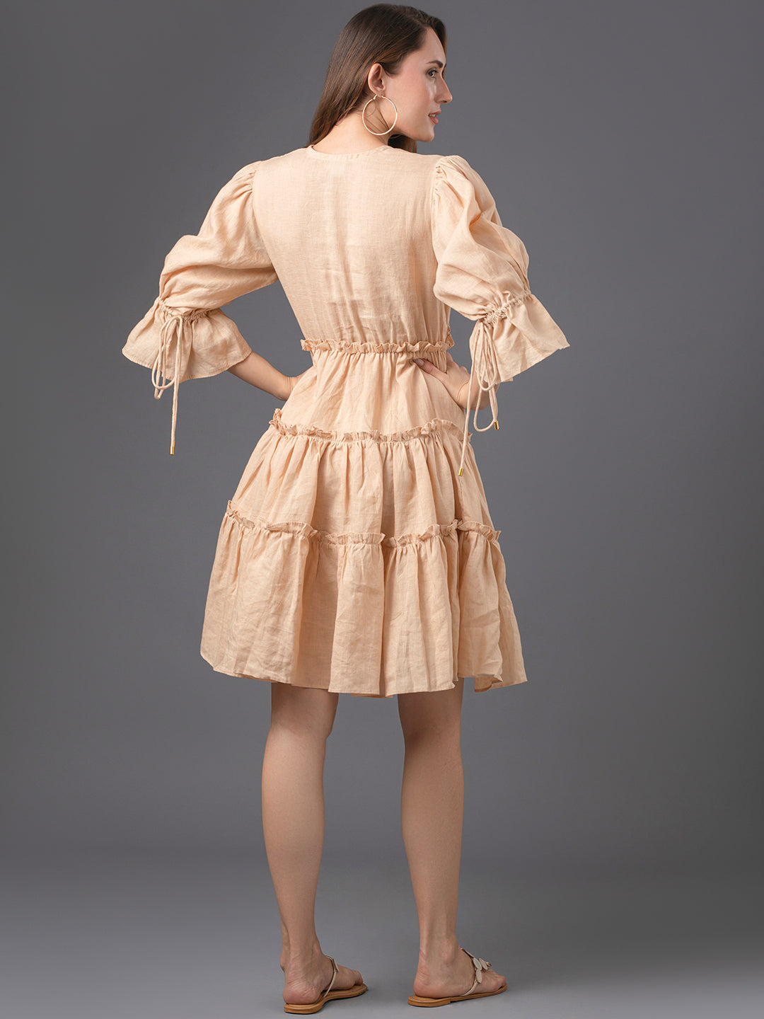 Emma Linen Mini Dress - Skin