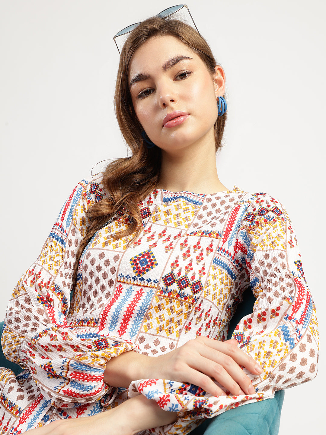 Stylish Western Wear Printed Crop Top and Matching Pant Set
