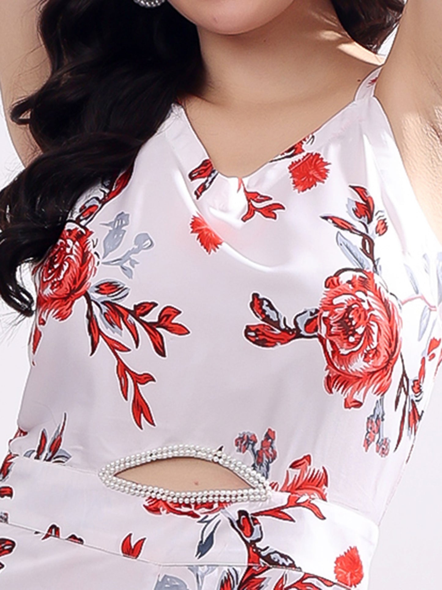 Women's Floral Print Sleeveless Jumpsuit