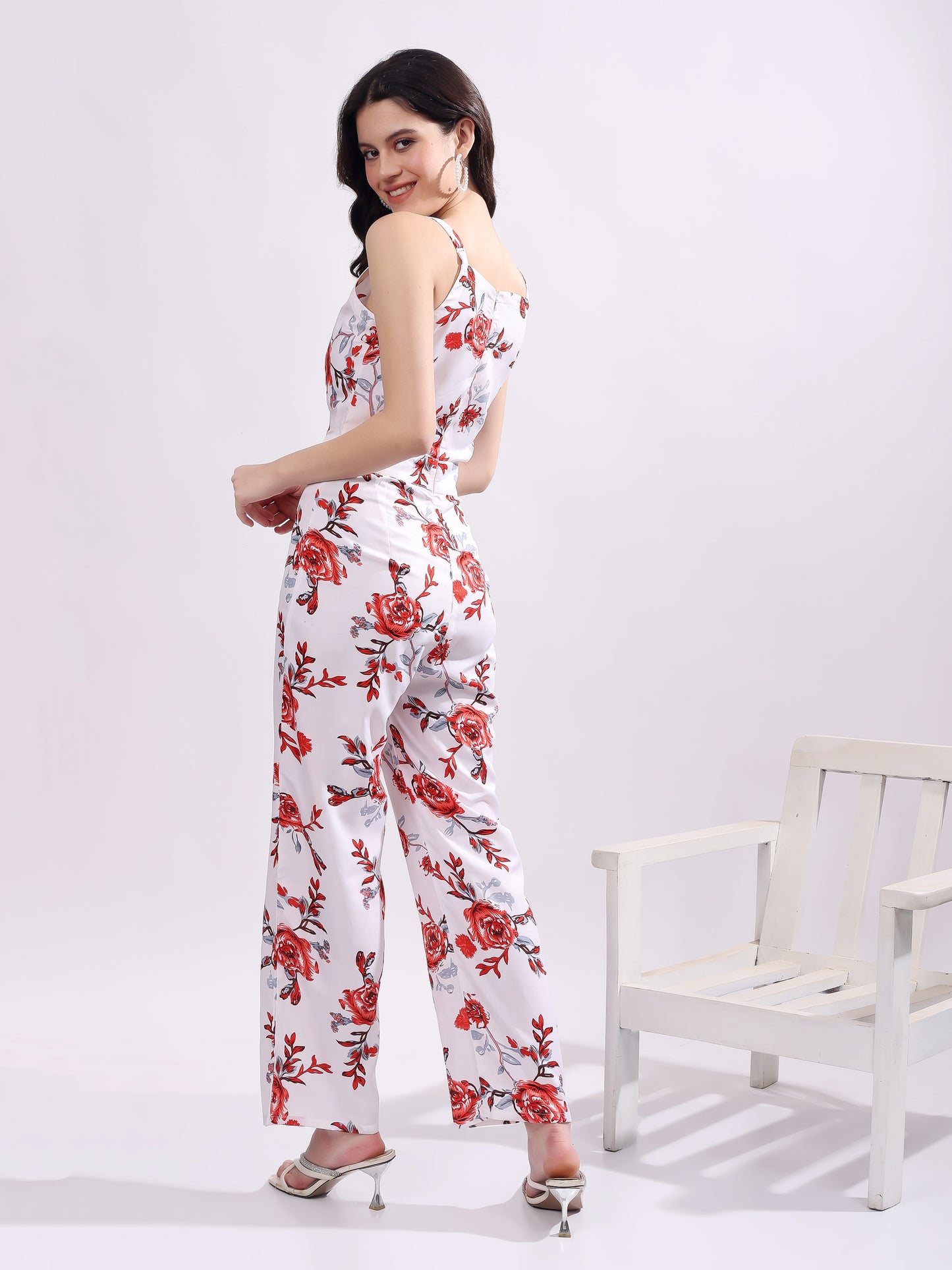 Women's Floral Print Sleeveless Jumpsuit