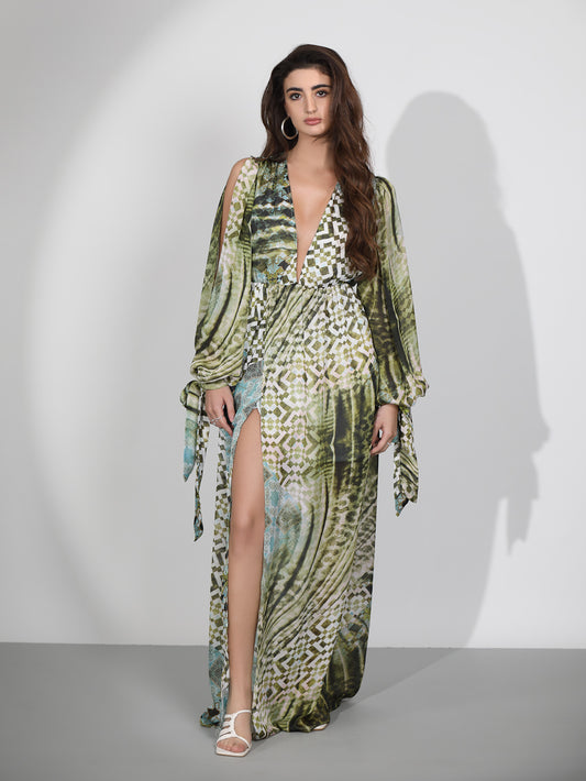 Elora Maxi Dress- Geo Multicolor