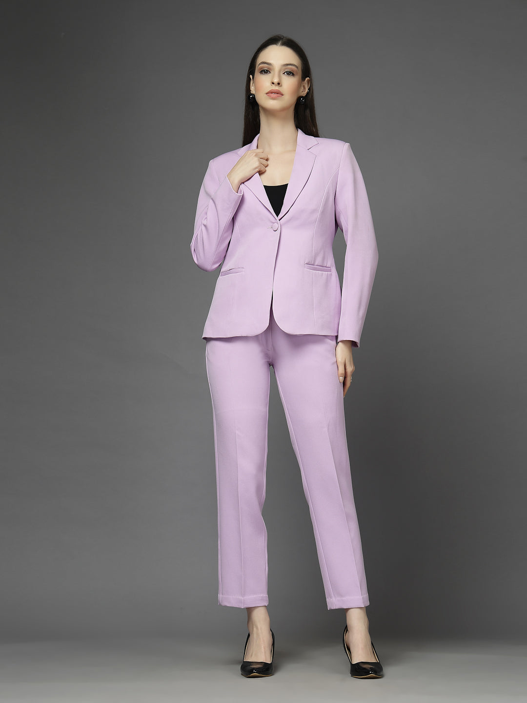 Women Single-Breasted Two-Piece notched lapel Collar Formal Suit
