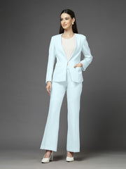 Women Solid Single-Breasted Two-Piece Suit