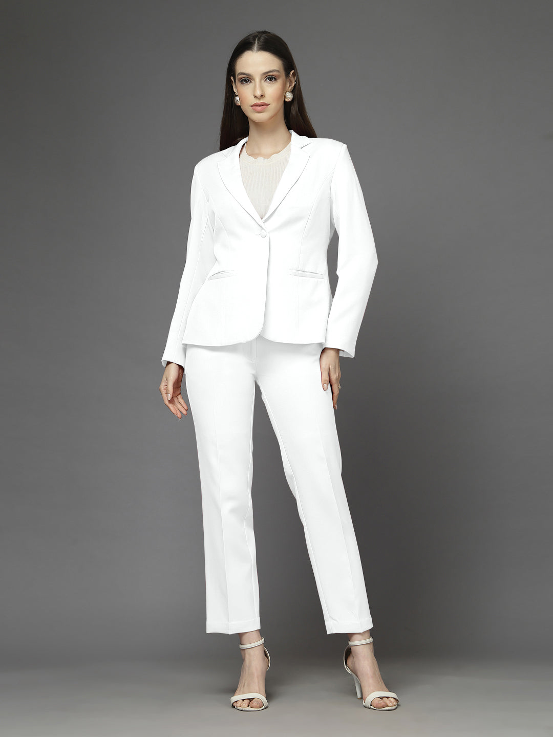 Women Single-Breasted Two-Piece notched lapel Collar Formal Suit