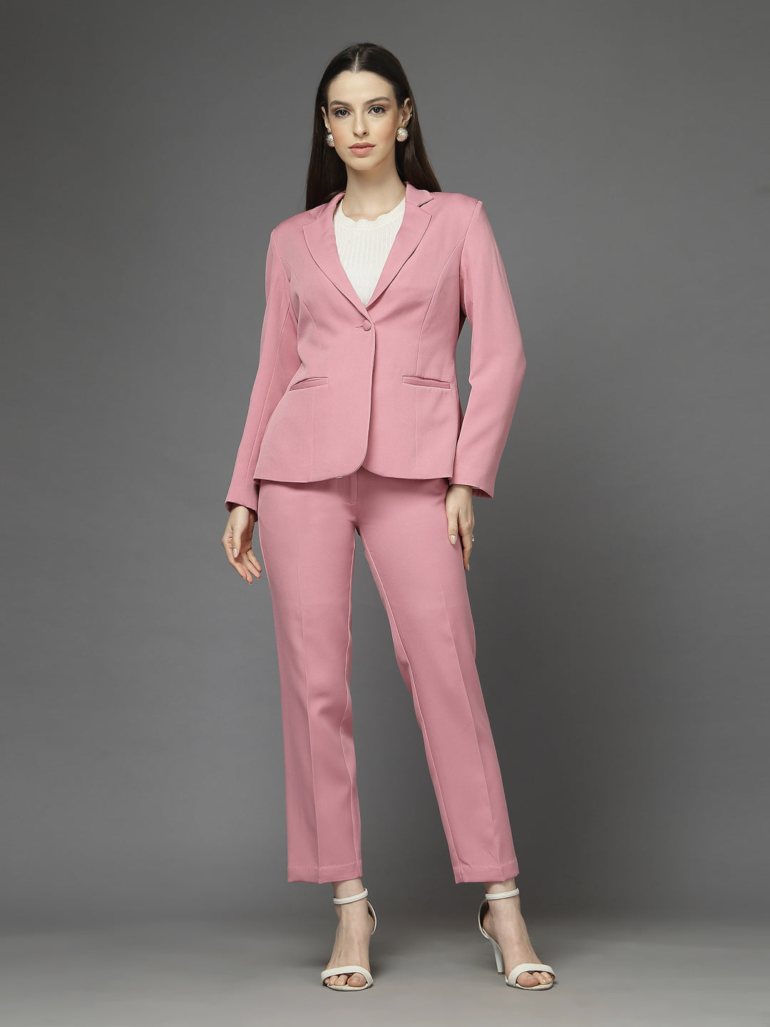 Women Single-Breasted Two-Piece notched lapel Collar Formal Suit