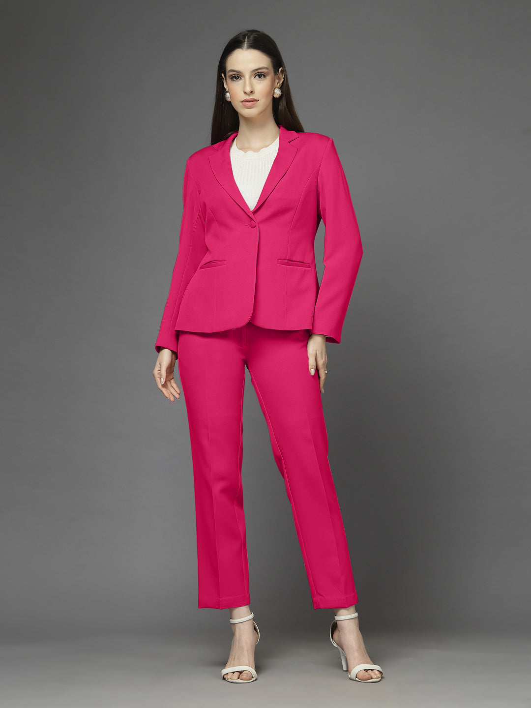 Women Single-Breasted Two-Piece notched lapel Collar Formal Suit