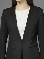 Women Solid Single-Breasted Two-Piece Suit