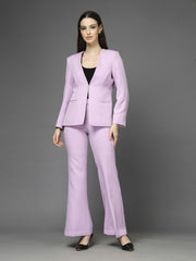 Women Solid Single-Breasted Two-Piece Suit