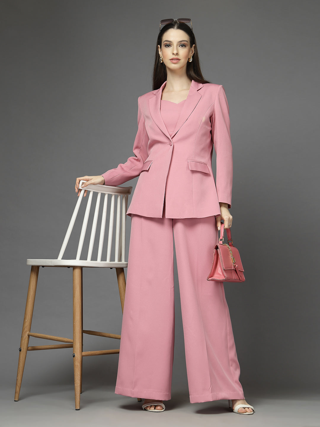 Women Solid Tailored-Fit Single-Breasted Three-Piece Suits