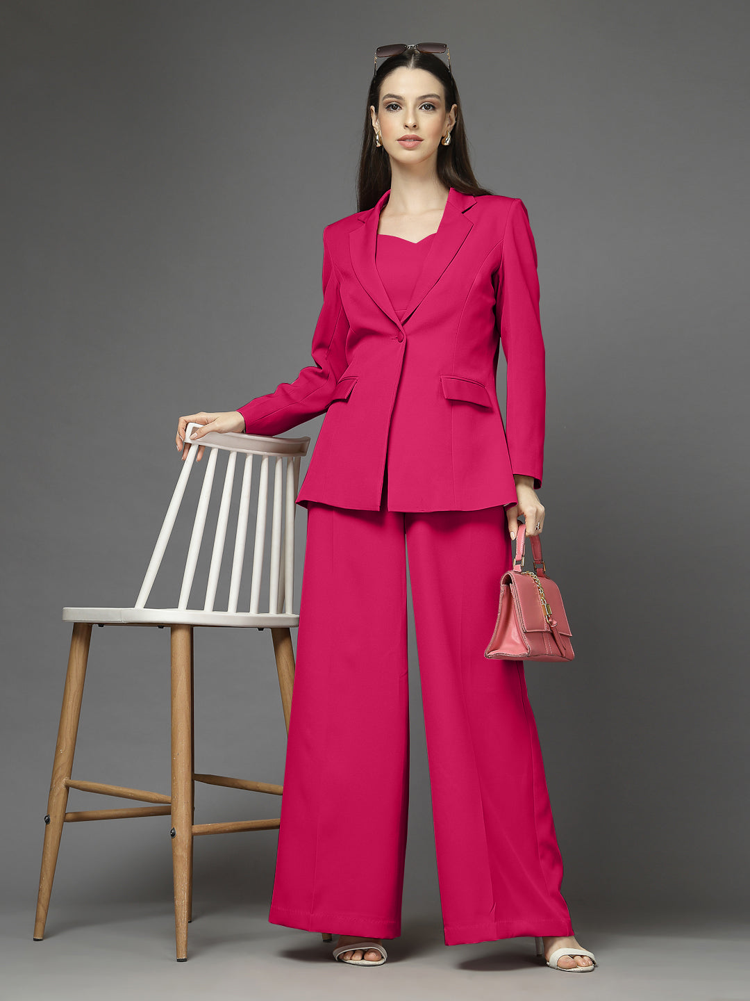 Women Solid Tailored-Fit Single-Breasted Three-Piece Suits