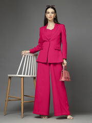 Women Solid Tailored-Fit Single-Breasted Three-Piece Suits