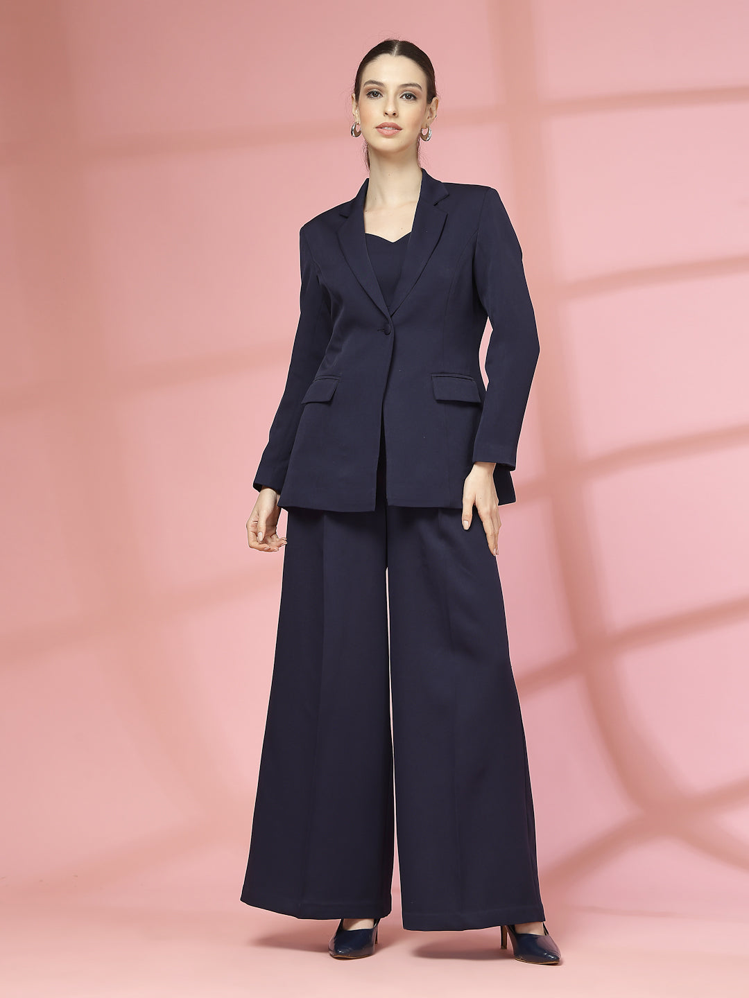 Women Solid Tailored-Fit Single-Breasted Three-Piece Suits