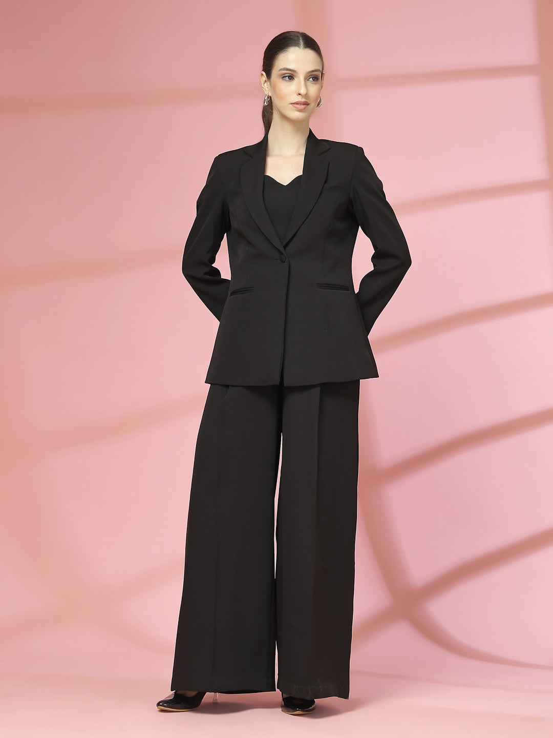 Women Solid Tailored-Fit Single-Breasted Three-Piece Suits