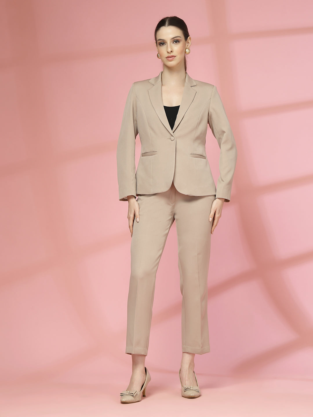 Women Single-Breasted Two-Piece notched lapel Collar Formal Suit
