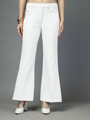 Women Solid Long Party Wear Pant High-Rise, Stretchable Pant