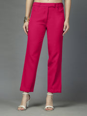Women Solid Long Party Wear Pant, Stretchable Pant