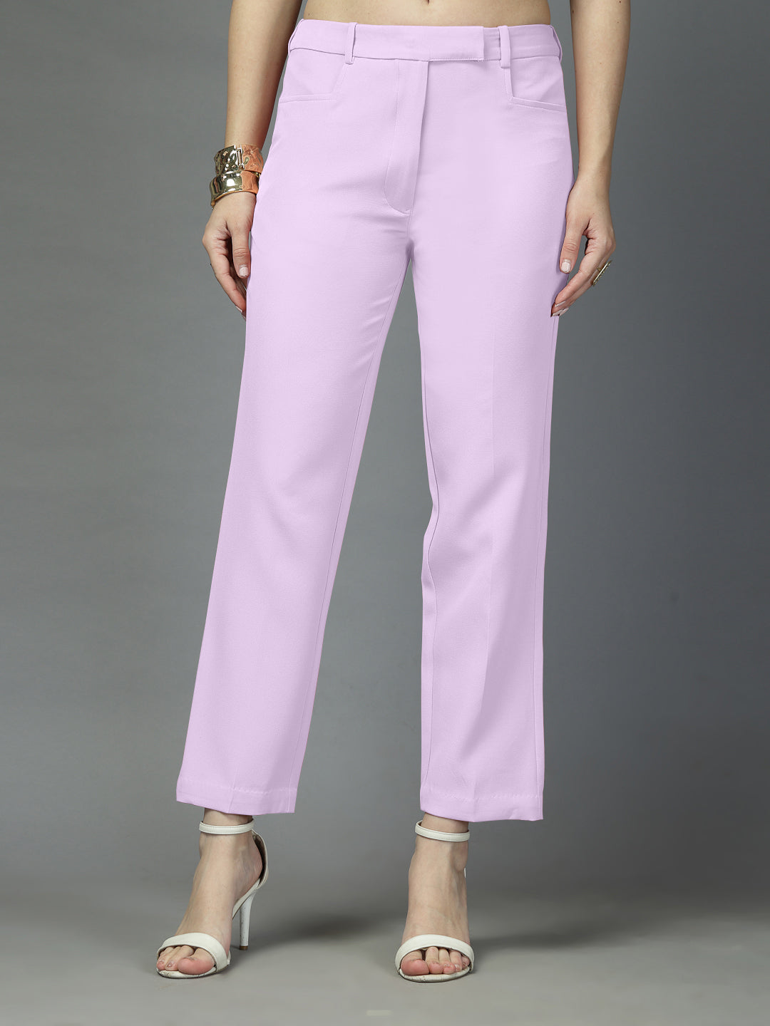 Women Solid Long Party Wear Pant, Stretchable Pant