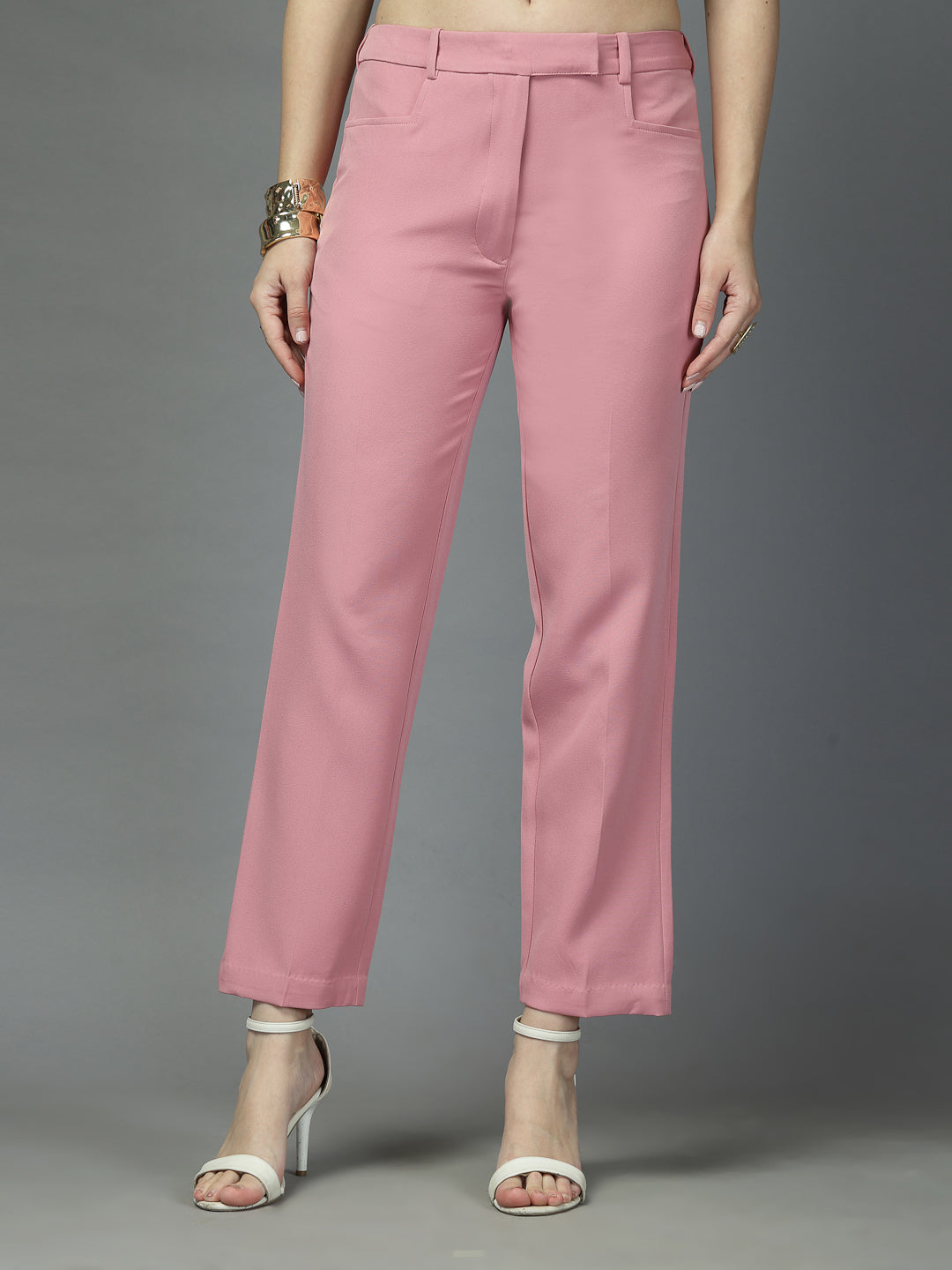 Women Solid Long Party Wear Pant, Stretchable Pant