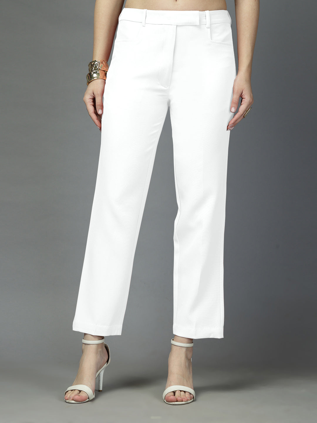 Women Solid Long Party Wear Pant, Stretchable Pant