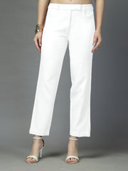 Women Solid Long Party Wear Pant, Stretchable Pant