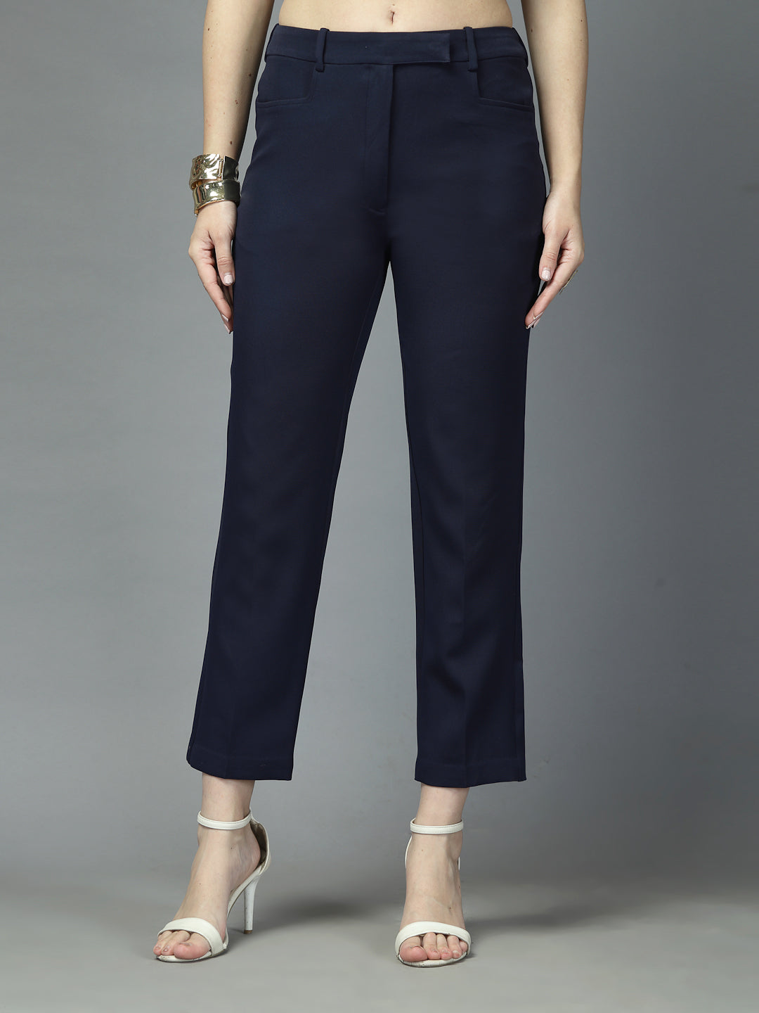 Women Solid Long Party Wear Pant, Stretchable Pant