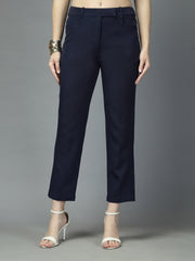 Women Solid Long Party Wear Pant, Stretchable Pant
