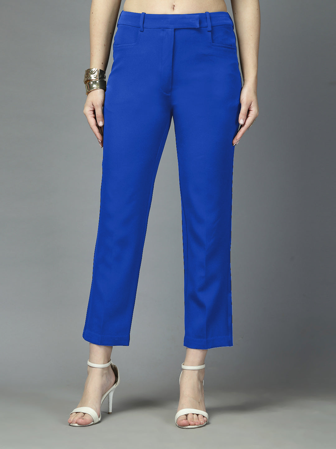 Women Solid Long Party Wear Pant, Stretchable Pant