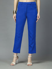 Women Solid Long Party Wear Pant, Stretchable Pant