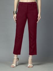 Women Solid Long Party Wear Pant, Stretchable Pant
