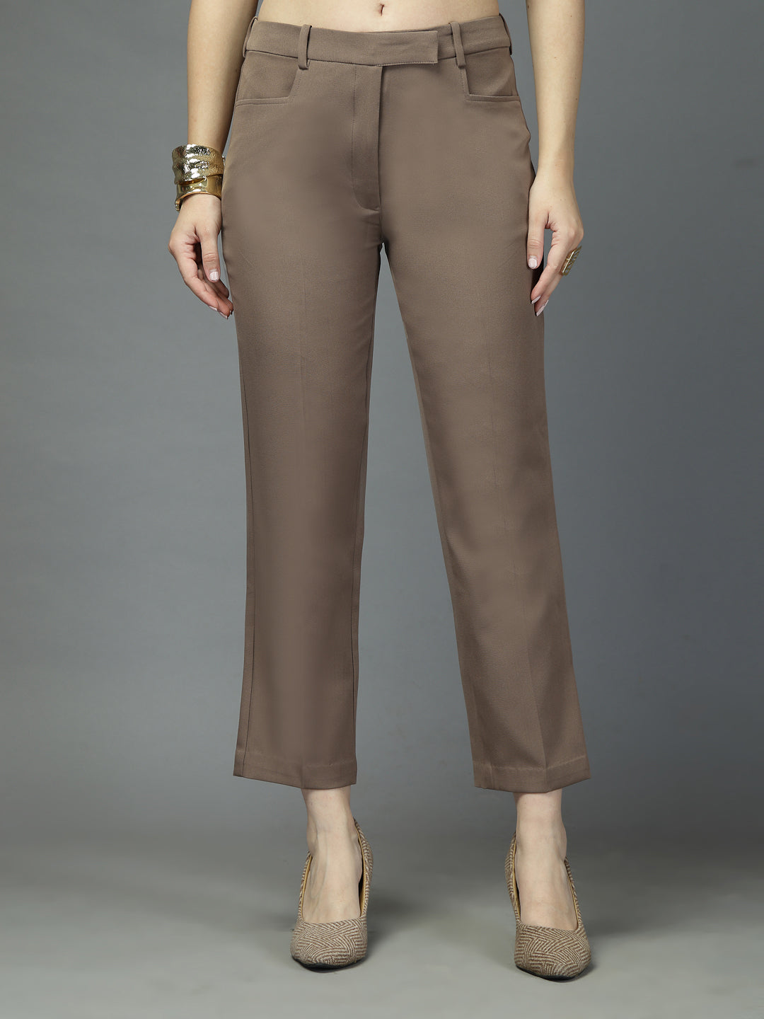 Women Solid Long Party Wear Pant, Stretchable Pant
