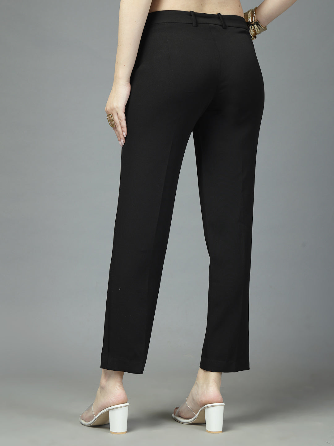 Women Solid Long Party Wear Pant, Stretchable Pant