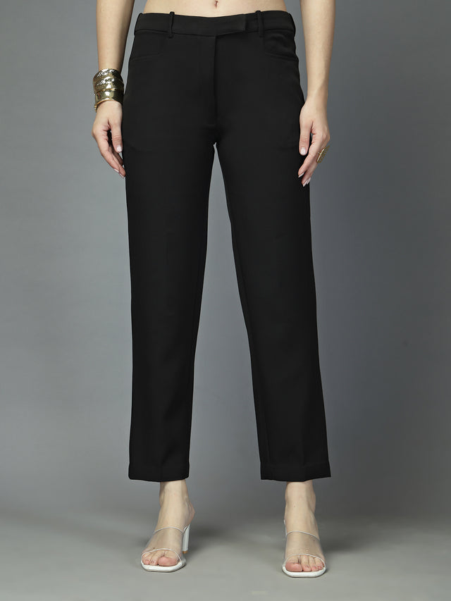 Women Solid Long Party Wear Pant, Stretchable Pant