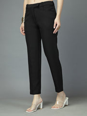 Women Solid Long Party Wear Pant, Stretchable Pant