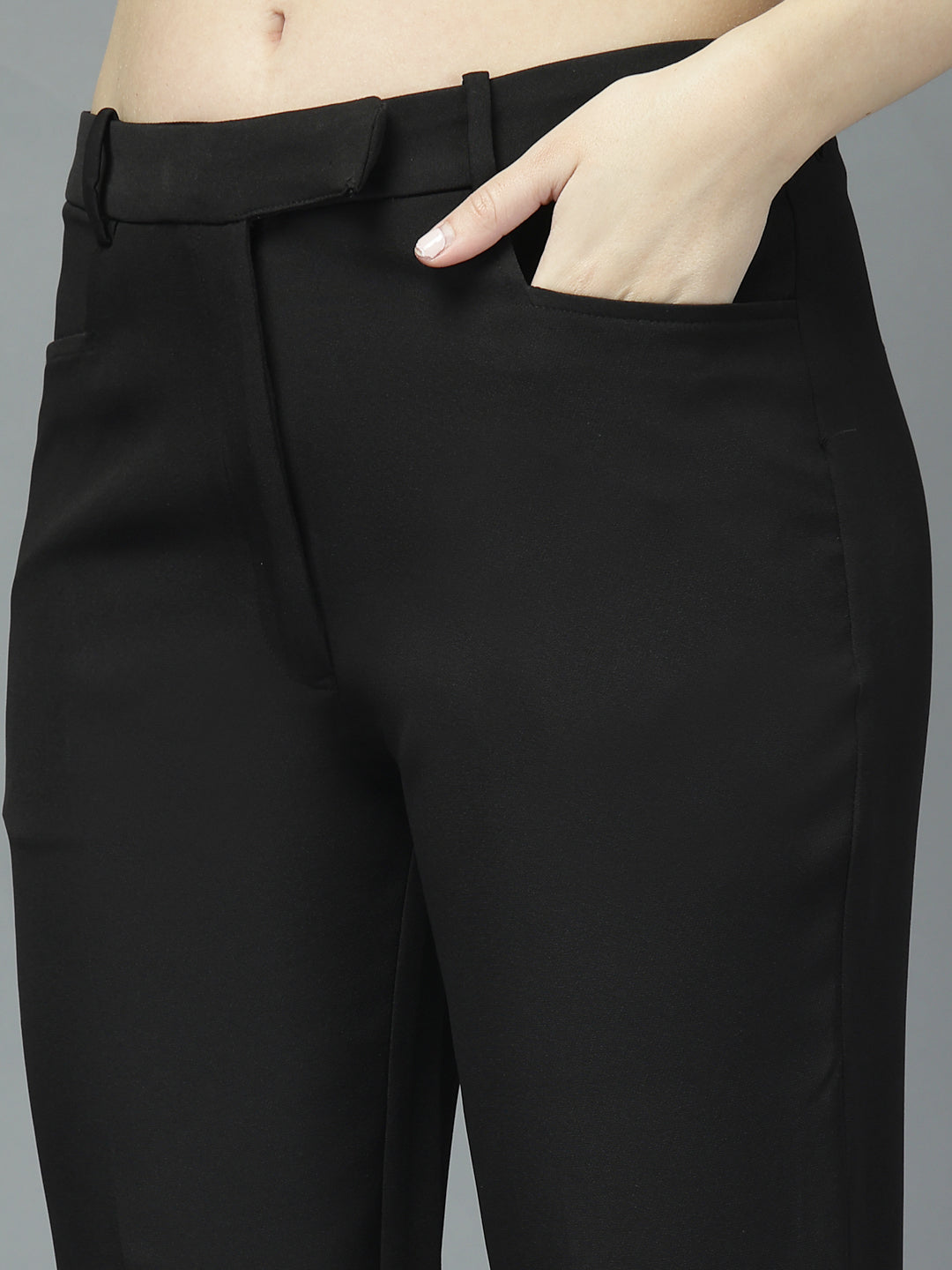 Women Solid Long Party Wear Pant, Stretchable Pant