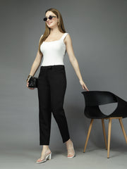Women Solid Long Party Wear Pant, Stretchable Pant