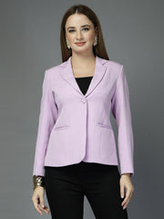 Women Solid Single-Breasted notched lapel Collar Formal Blazer