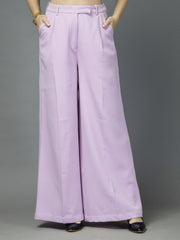 Women Solid Long Party Wear Pant High-Rise, Loose Fit Pant