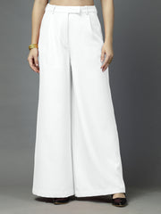 Women Solid Long Party Wear Pant High-Rise, Loose Fit Pant