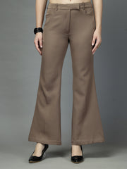 Women Solid Long Party Wear Pant High-Rise, Stretchable Pant