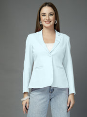 Women Solid Single-Breasted notched lapel Collar Formal Blazer
