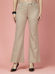 Women Solid Long Party Wear Pant High-Rise, Stretchable Pant