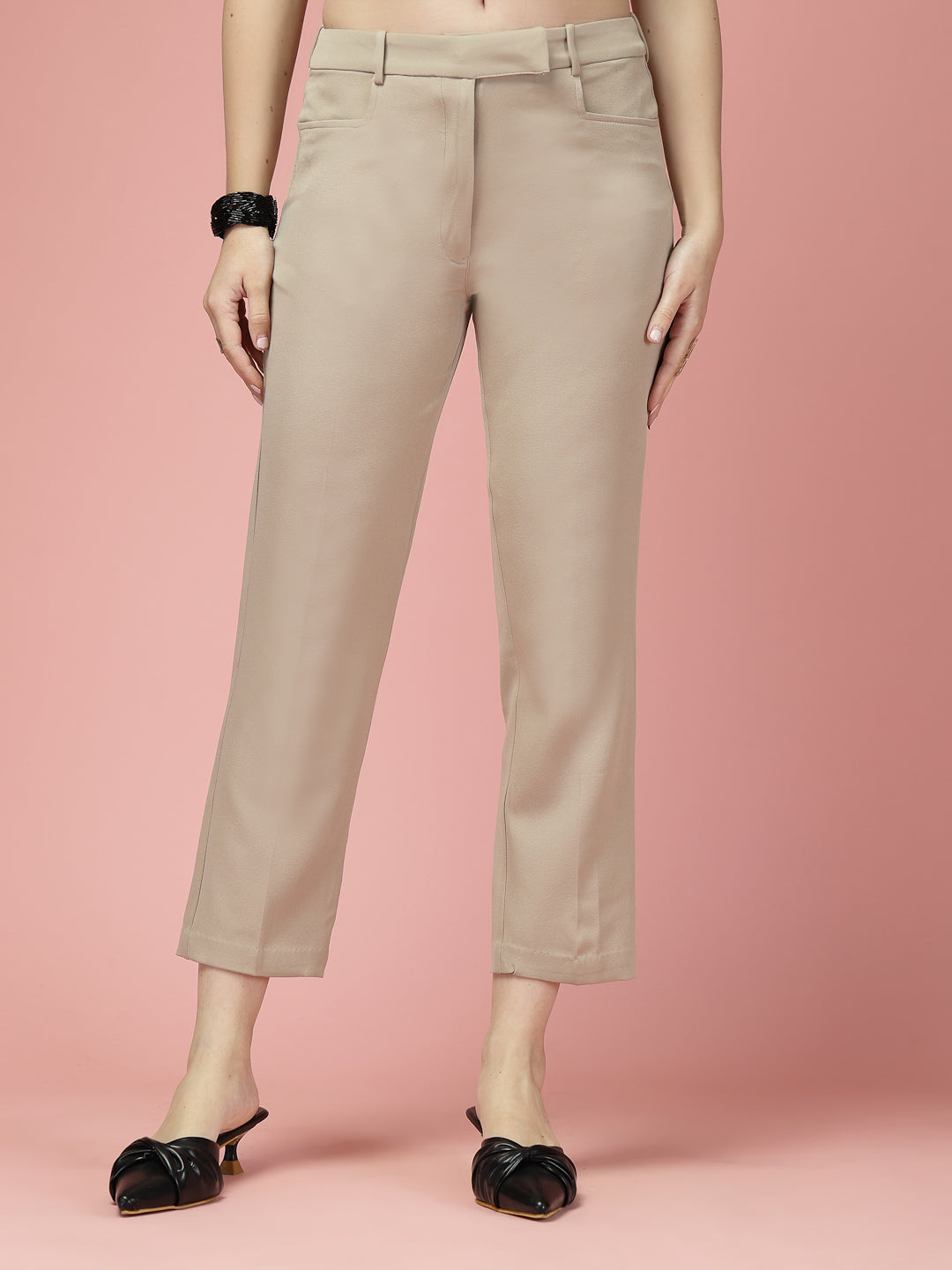 Women Solid Long Party Wear Pant, Stretchable Pant