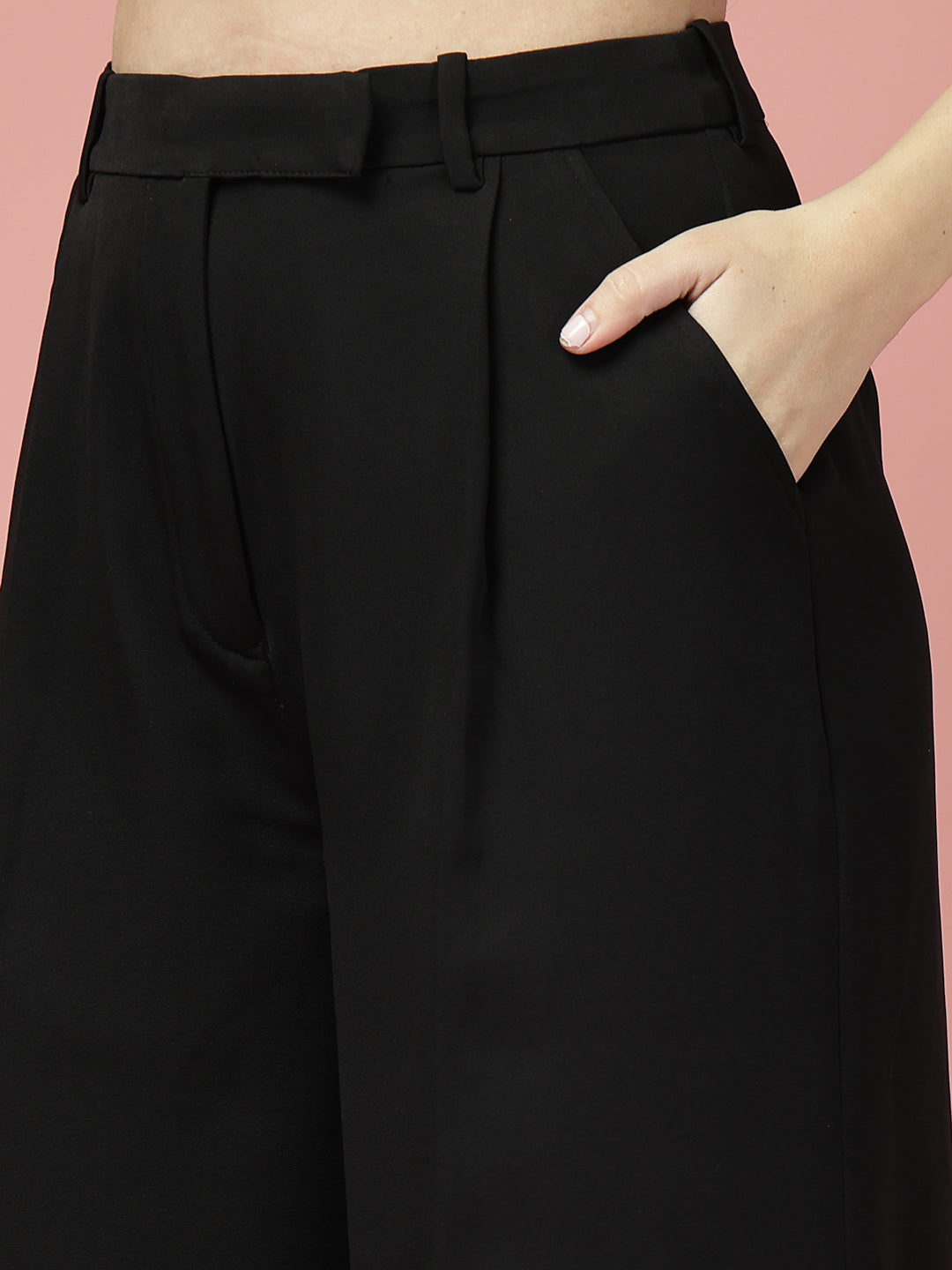 Women Solid Long Party Wear Pant High-Rise, Loose Fit Pant