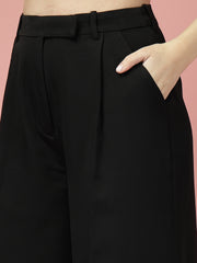 Women Solid Long Party Wear Pant High-Rise, Loose Fit Pant