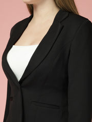Women Solid Single-Breasted notched lapel Collar Formal Blazer