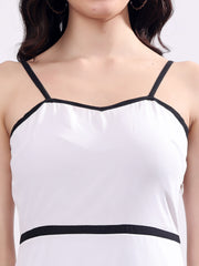 Women's Georgette Dress White & Black