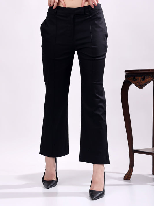 Women Pure Cotton Mid Rise Formal Pant