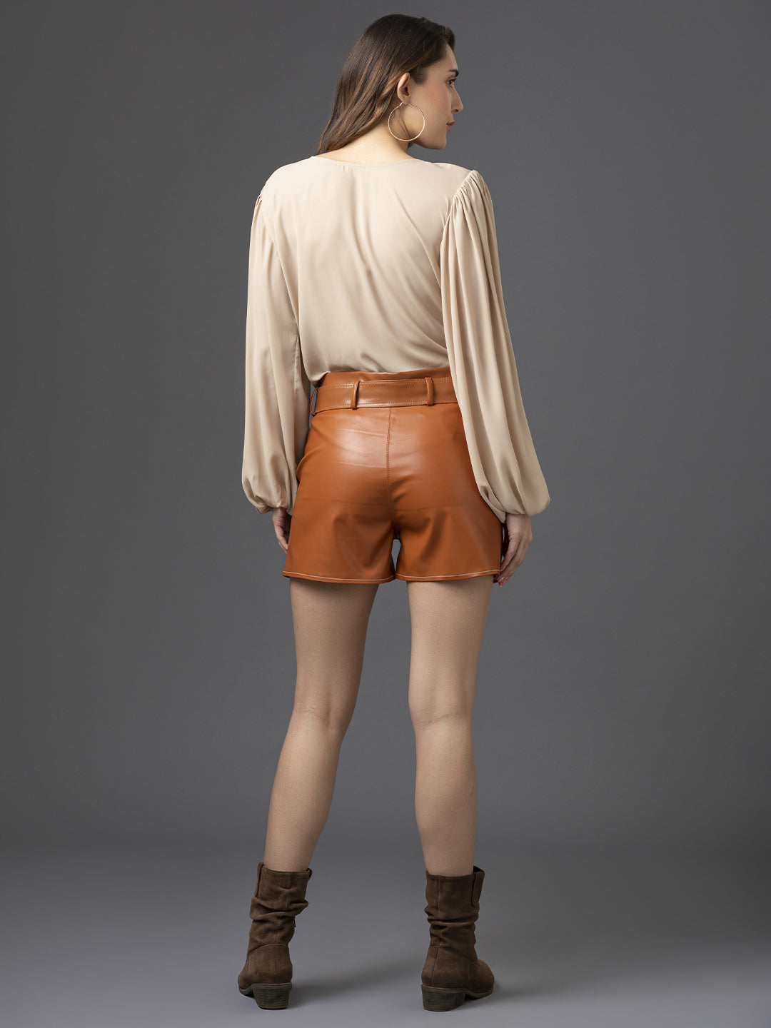 Faux Leather-Shorts